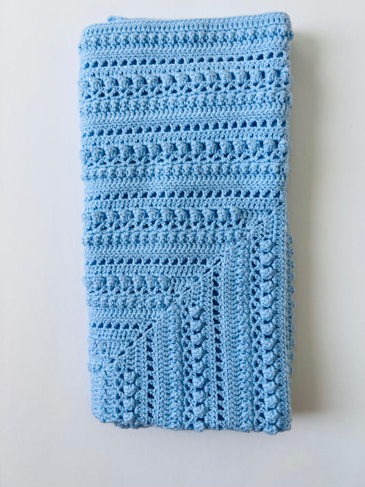 Blue Folded baby blanket